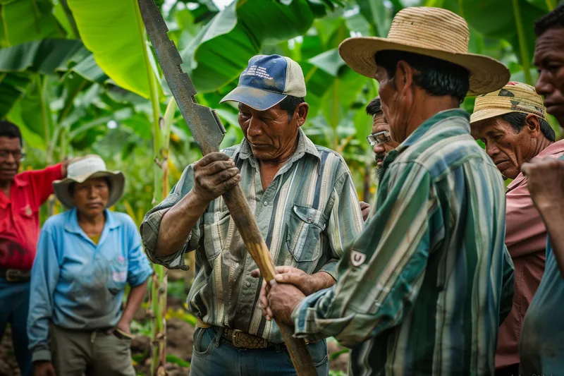 Trabajo en Grupo Coordinando el Uso Seguro del Machete en la Agricultura